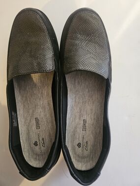 Clarks Cloudsteppers Black Snakeskin 9.5 Womens Shoes